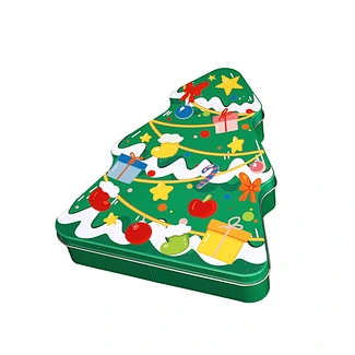 Tree shape tin box